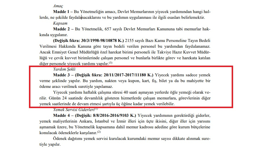 Resim-Devlet Memurları yiyecek yardımı yönetmeliği